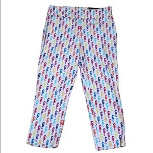 Attyre Caroline Multicolored Seahorse Crop Capri Pant NWT 10P